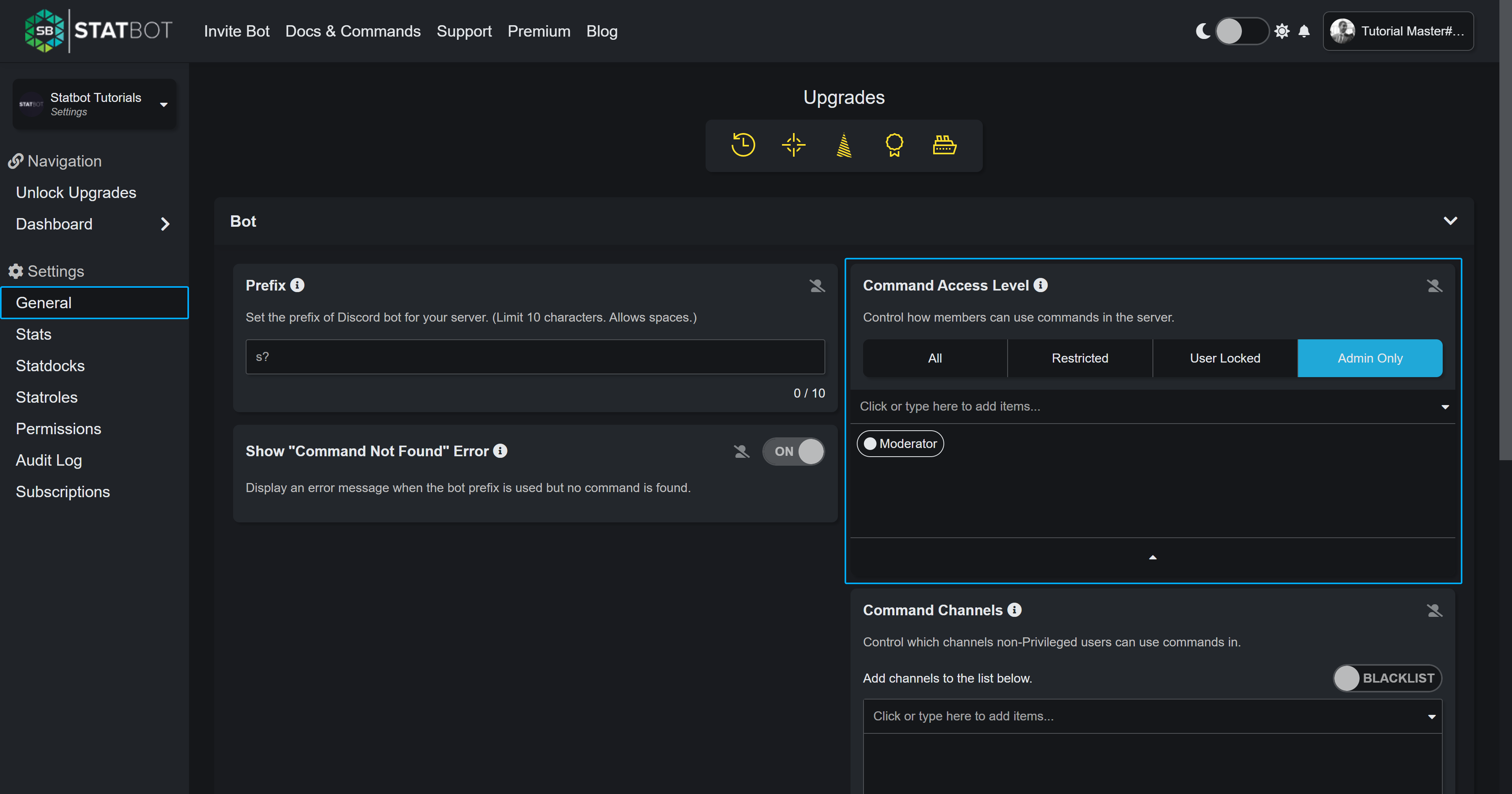 Discord Bot Dashboard #12.5 - Implement Command Prefix Update Page